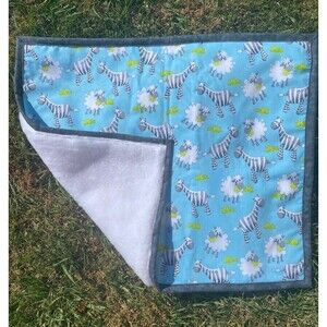 Sheep and Zebra Doll Blanket 21x17 inches